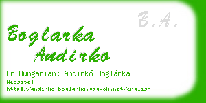 boglarka andirko business card